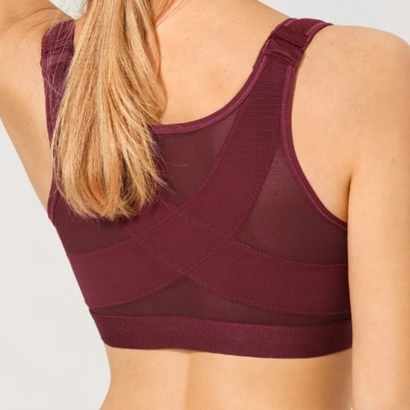 Delimira  X-shaped Back Support Posture Bra Vermilion Heather 46DD NEW - Picture 5 of 9